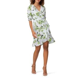 RTR Adrianna Papell Floral Faux Wrap Dress - size 8